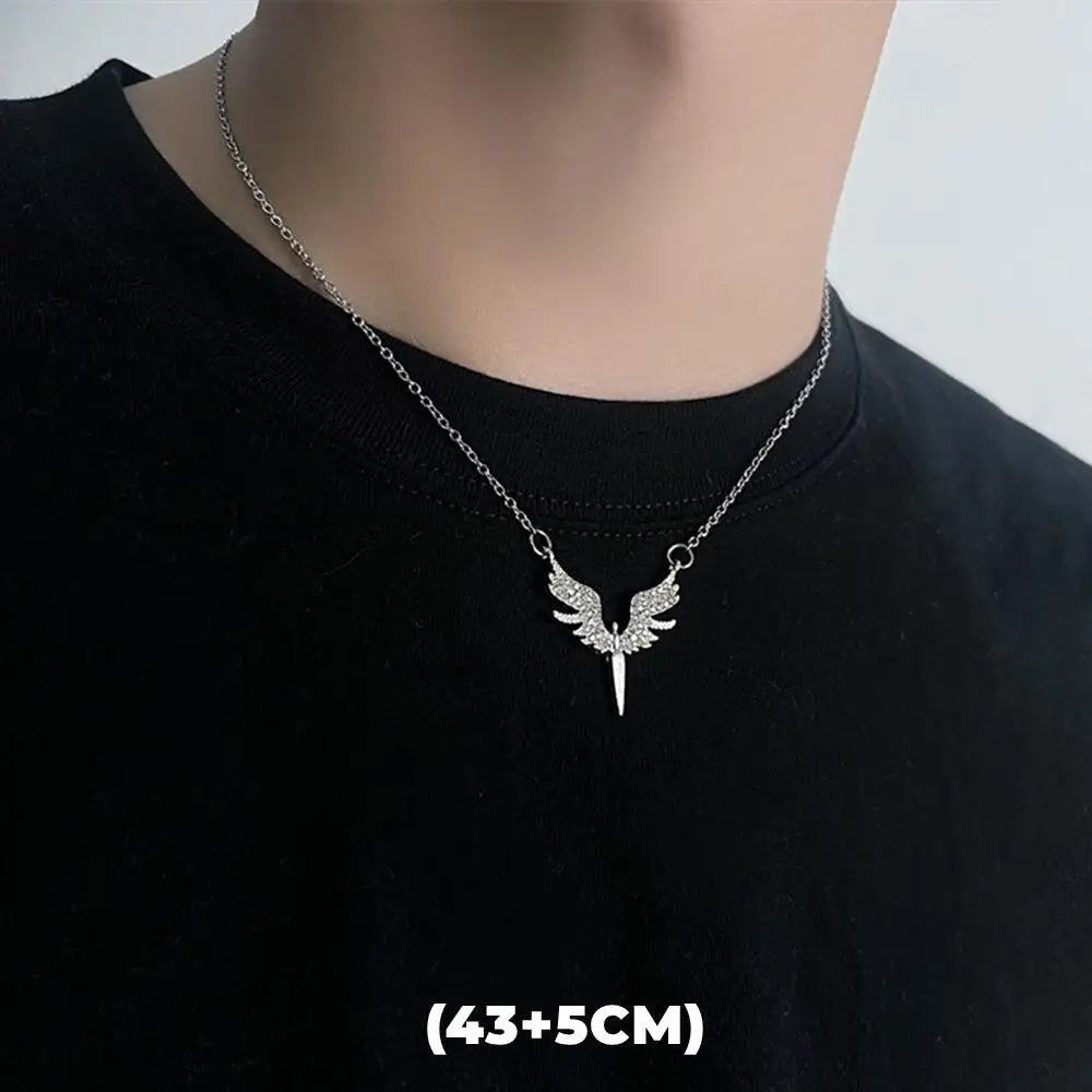 Hip Hop Zircon Star Double Layer Necklace For Men Women Trend Charm Titanium Steel Pendant Chain Unisex Jewelry Wholesale