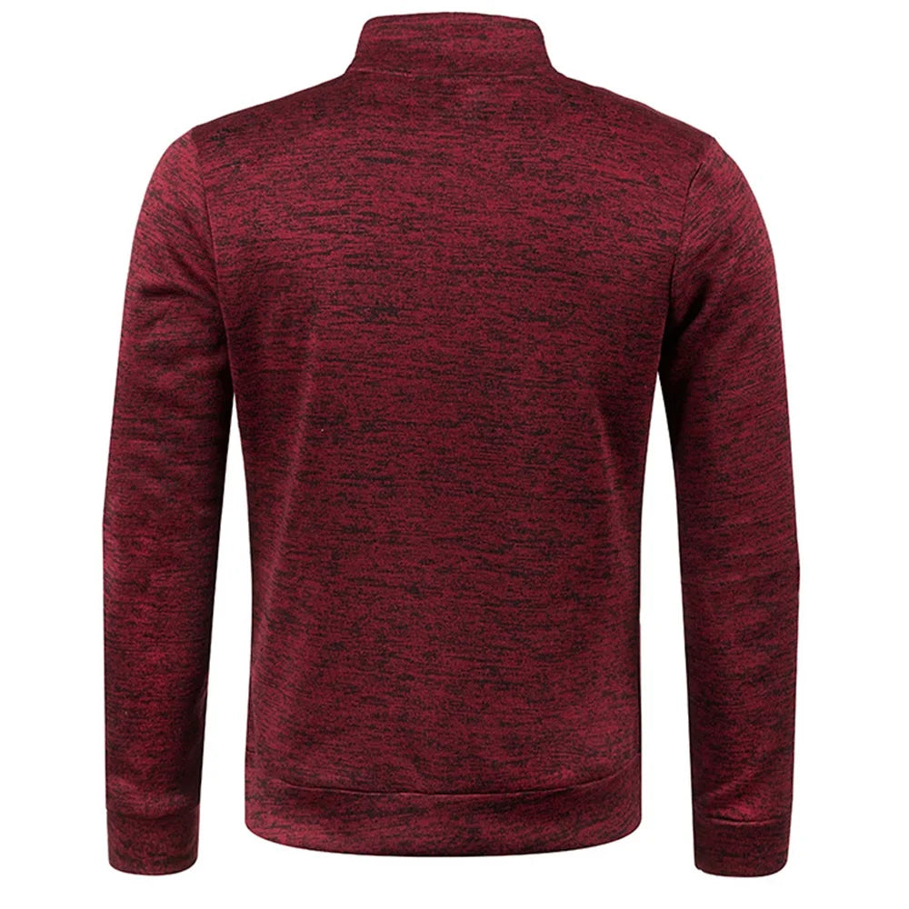 Men Pullover Men's Thicker Sweatshirts Half Zipper Pullover for Male Hoody Man Sweatshir Autumn Solid Color Turtleneck Sweaters