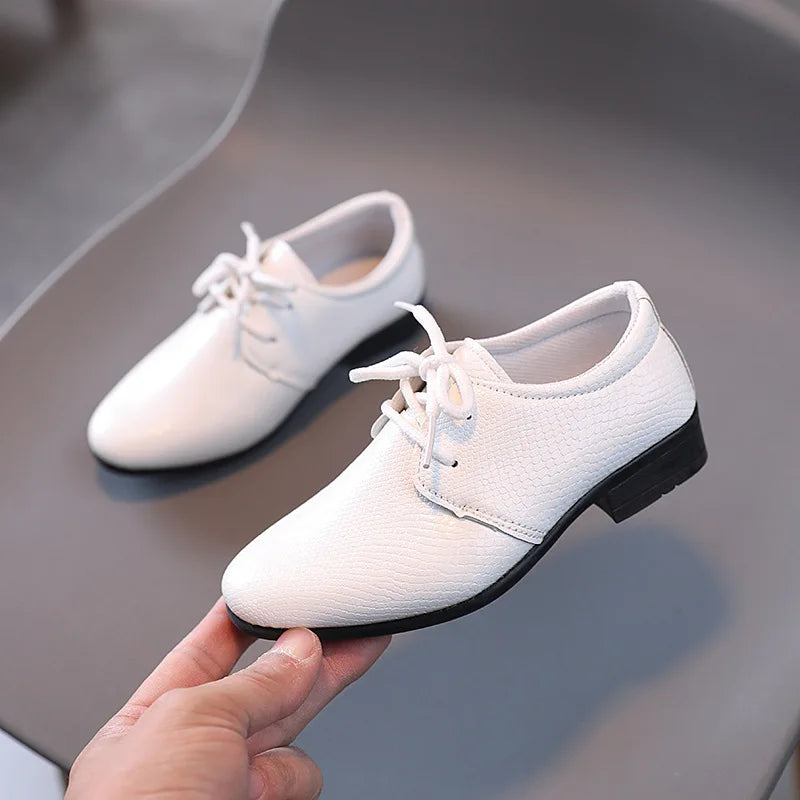 Boys Black Leather Shoes – Party Wedding