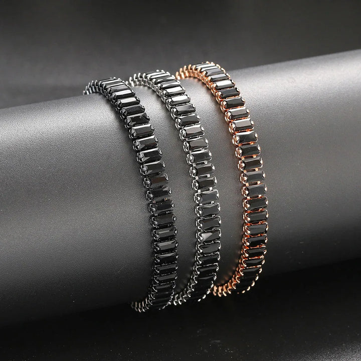 Black Crystal Rose Gold Bracelet