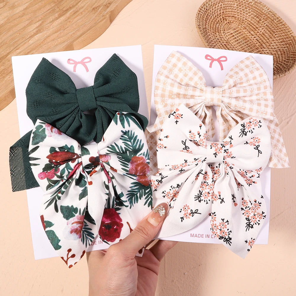 Sweet Print Bow Hair Clips – Summer Accessories