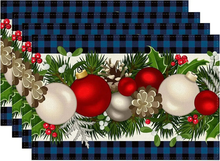 Christmas Placemats – Buffalo Check Plaid Set