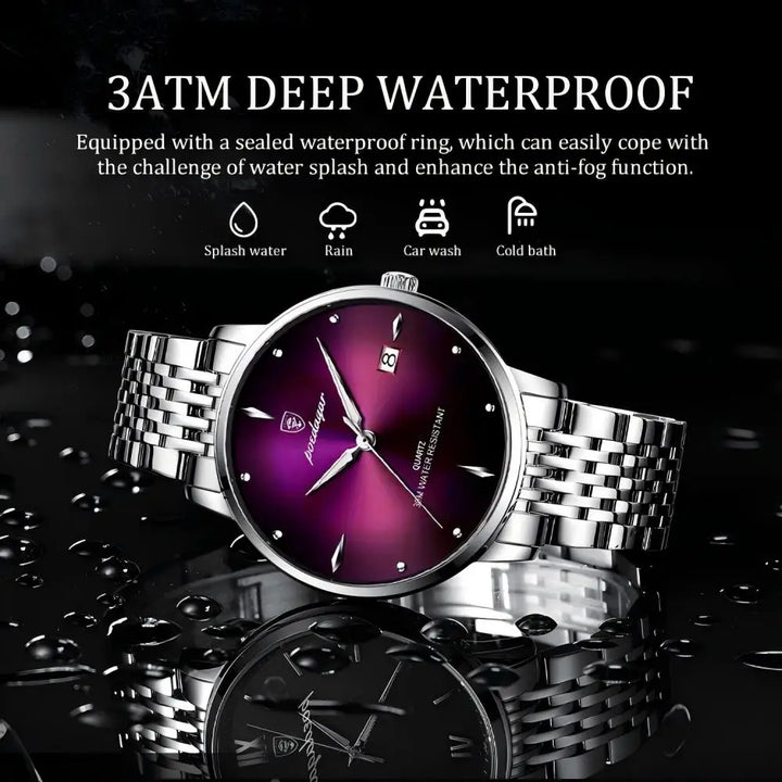 POEDAGAR Luxury Sports Men Watch Waterproof Luminous Stainless Steel Date Wristwatch For Man Quartz Clock Business Men's Watches