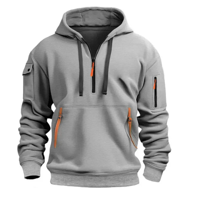 Men's Leisure Sports Hoodie – Multi Zipper Arm Pocket