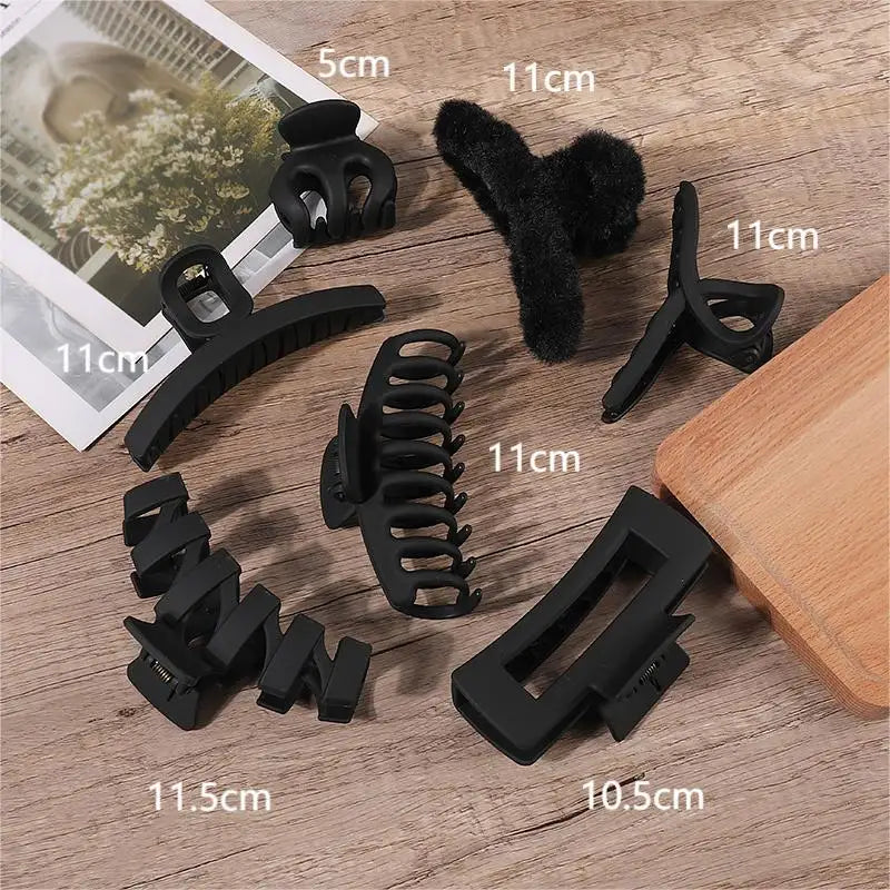 Fashion Claw Clip Set – Coffee & Black Acrylic