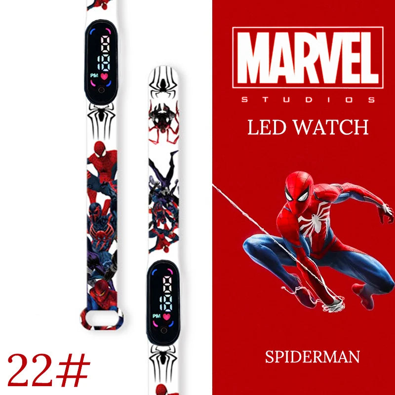 MINISO Spiderman Kids Digital Watch - Waterproof LED Sport Wristband