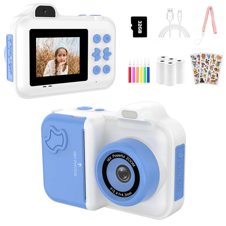 Kids Instant Print Camera – 1080P HD Dual-Lens Selfie Toy