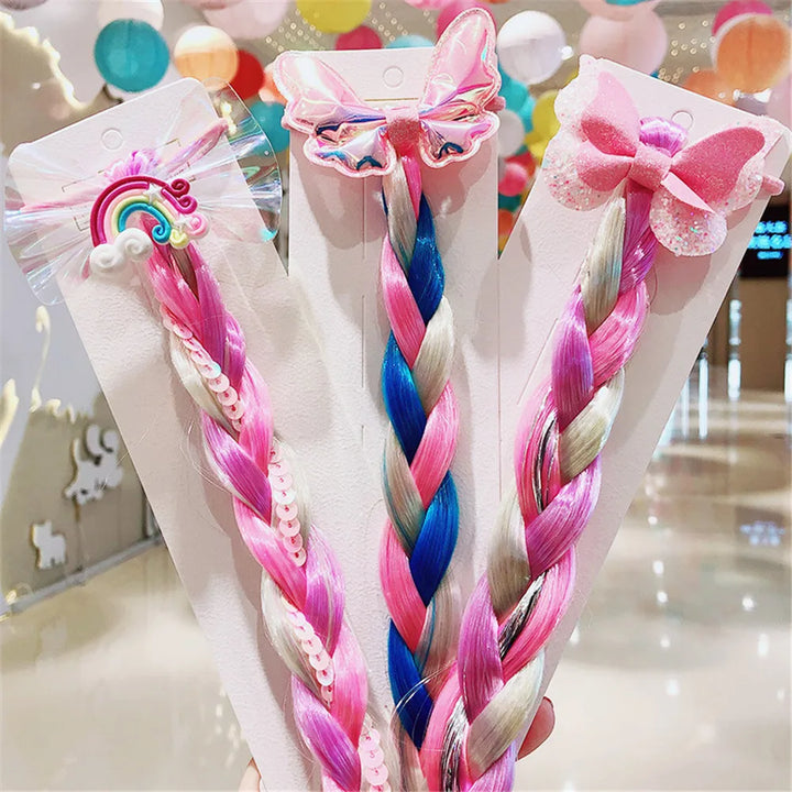 Rainbow Hair Bow & Snowflake Elastics - No-Damage Princess Accessories