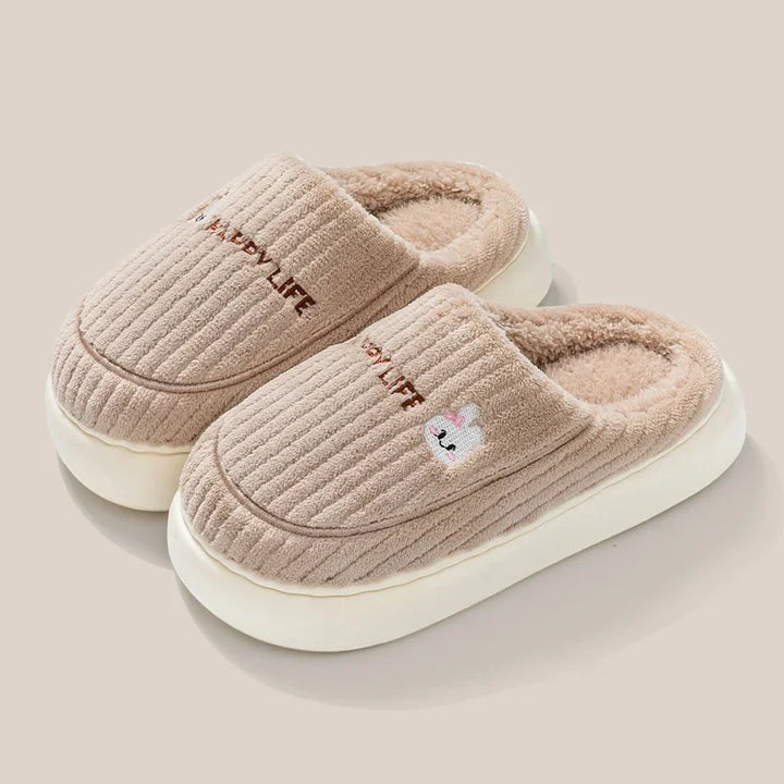 Winter Home Cotton Slippers for Women's Indoor Soft Sole, Non slip, Warm, Not Tired, Simple Couple Cotton Shoes for Men