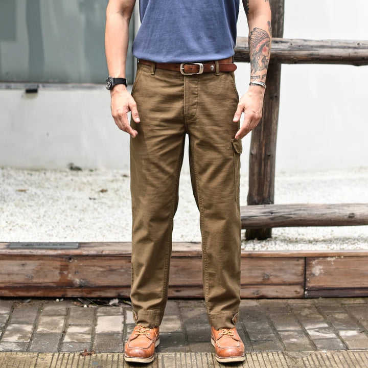 Sauce Zhan Mans Pants Aviators's Trousers Cargo Pants Baker Pants Satin Cotton Regular Fit