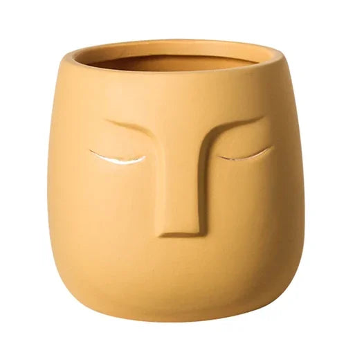 European Face Ceramic Planter