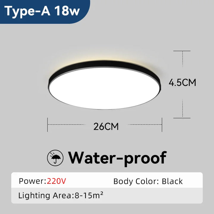 Modern Led Ceiling Lamp Ceiling Light Fixture Waterproof Bathroom Lights For Kitchen Bedroom Living Room Indoor Lighting 85-220V