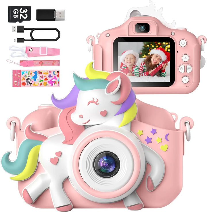 Kids Selfie Camera – 20MP HD 1080P with 32GB Card