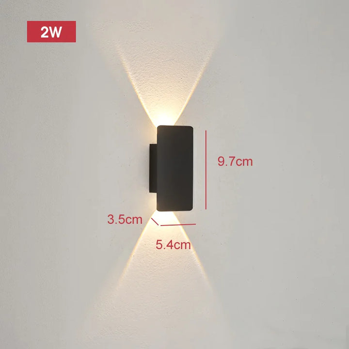 Outdoor Waterproof Wall Lamps Strip Aluminum Wall Lights 18W LED Black Wall Lamp Bedroom Exterior Outdoor Lighting Fixtures