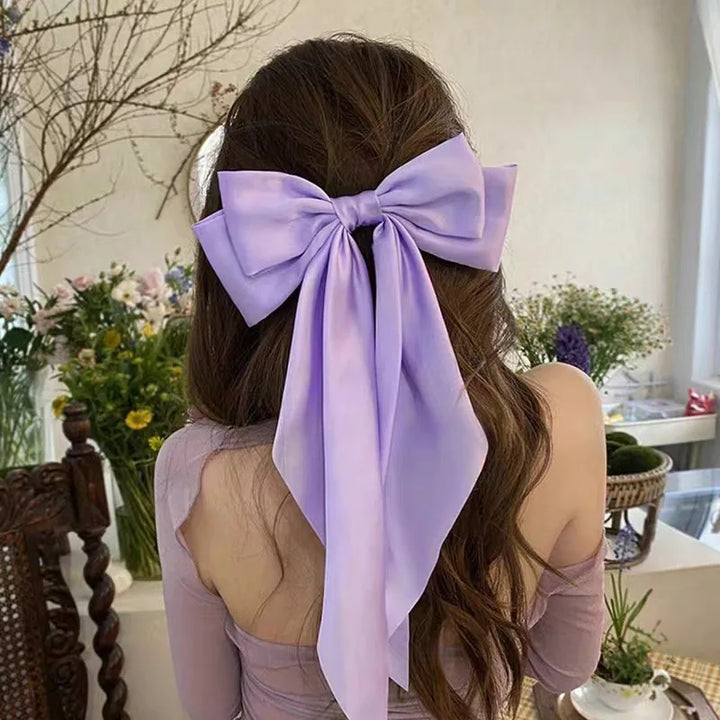 Elegant Bow Ribbon Hair Clip – Satin Bowknot Hairpin