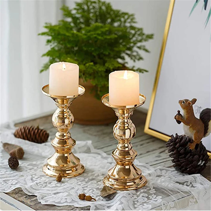 Golden Candle Holders – Elegant Metal Stand for Events