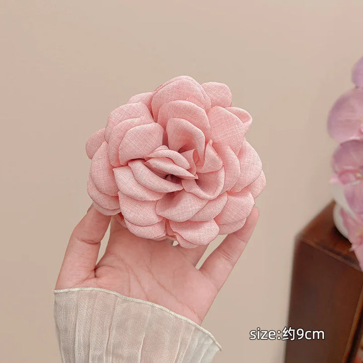 Stereoscopic Rose Flower Hair Clip Fpr Women Elegant Back of The Head Hair Shark Clip Fashionable Girl Hair Accessories