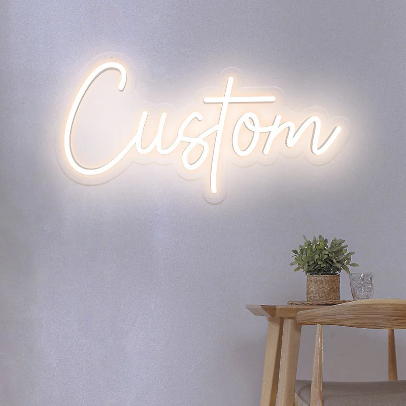 Custom Name Neon Sign Personalized Led Neon Sign Night Light Birthday Wedding Signs Room Bedroom Decoration Wall LED Neon Lamp