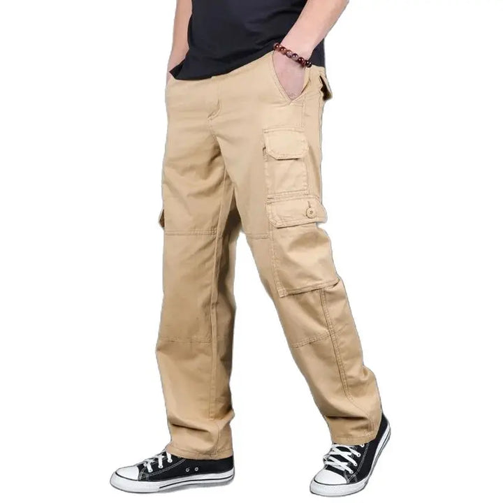 Fashion Cargo Pants Men Casual Loose Baggy Straight Trousers Streetwear Cotton Joggers Clothes