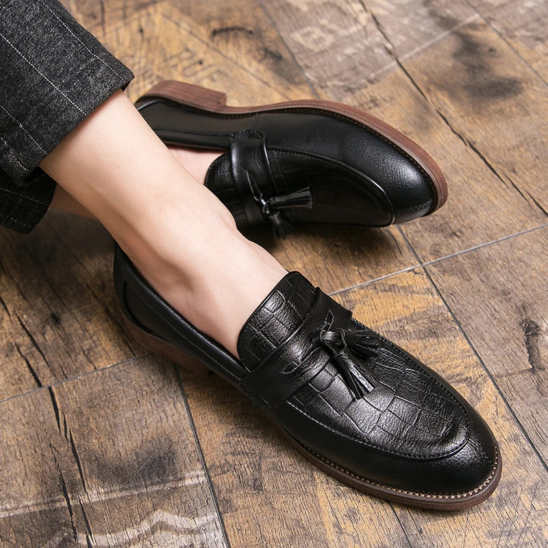 Leather Casual Loafers – Men's Slip-On Dress Shoes