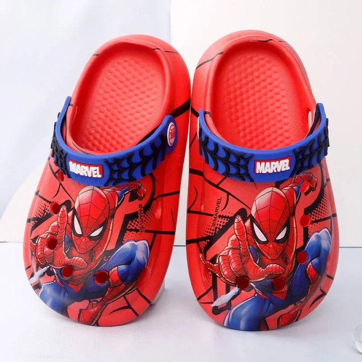 Disney Children's Slippers Summer Boys Spiderman Slipper Anti-slip Hole Kids Beach Shoes Soft Bottom Toddler Home Slipper