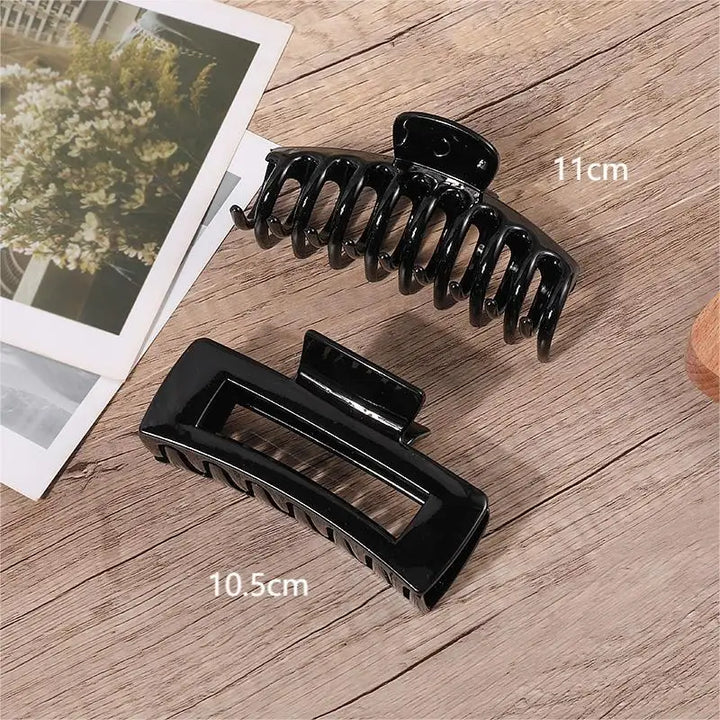 Fashion Claw Clip Set – Coffee & Black Acrylic