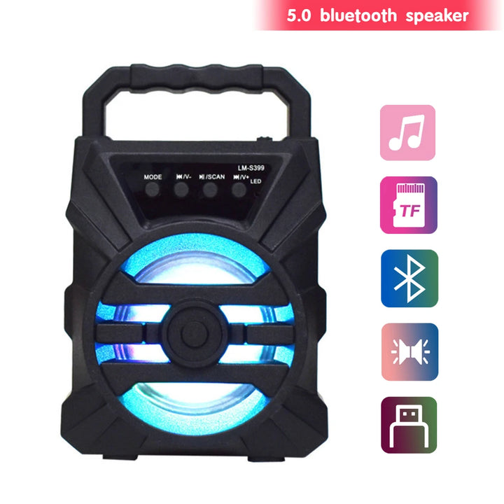 Karaoke Wireless Bluetooth Speaker LED Light Dual Speakers 500mAh Super Volume Portable Outdoor Home Audio Square Dancing