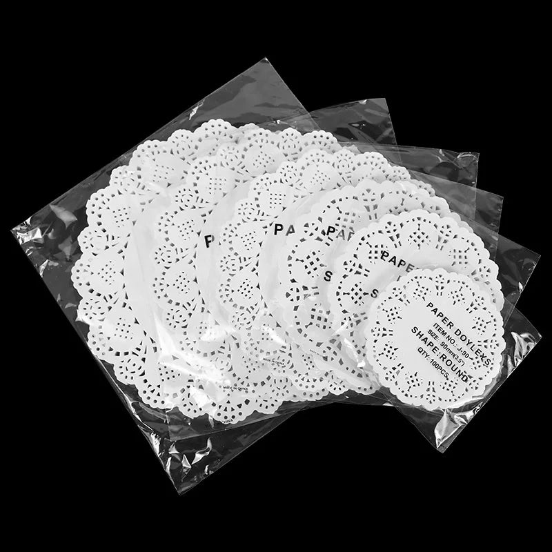 100pcs White Lace Coaster Doilies - Wedding & DIY Decor