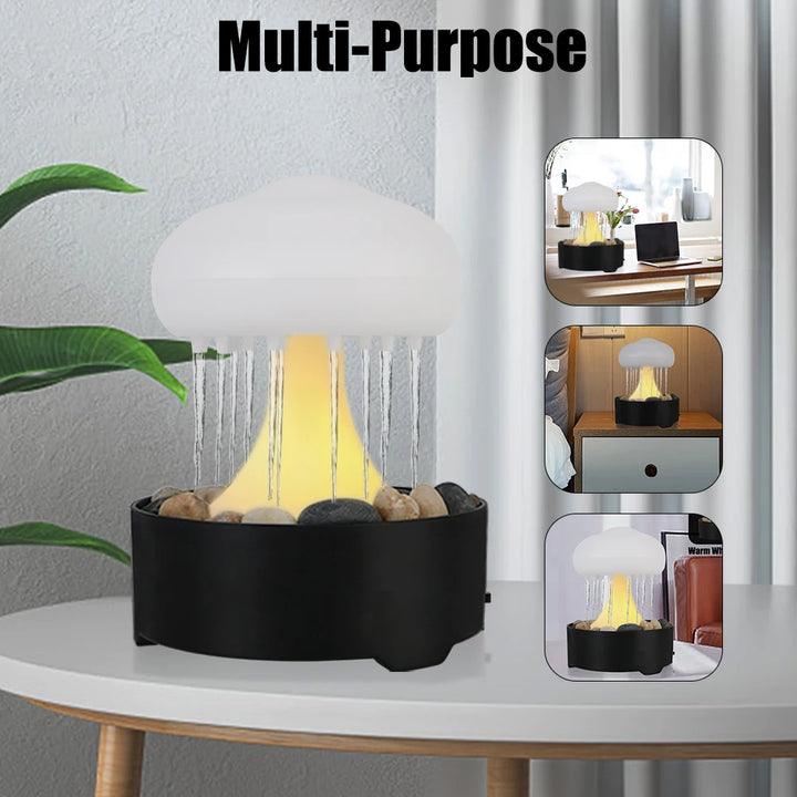 Mushroom Lamp Portable Warm White Lights Rain Cloud Night Light For Home Bedroom Home Decor Fountain Light