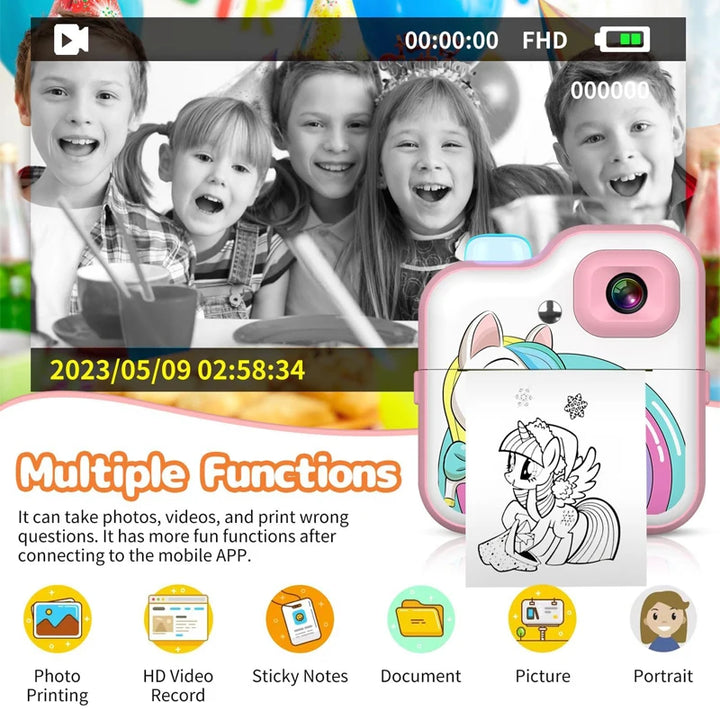 Mini Instant Print Kids Camera – Inkless Digital Toy