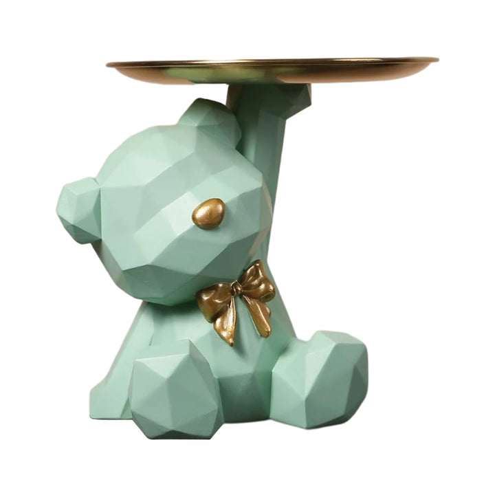 Geometric Bear Key Holder – Resin Desk & Entrance Decoration