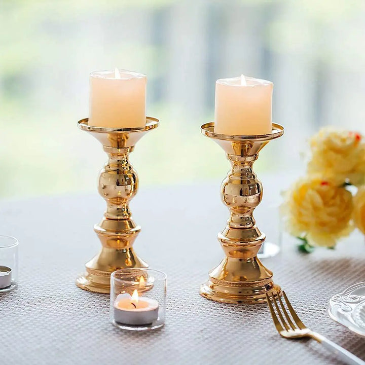 Golden Candle Holders – Elegant Metal Stand for Events