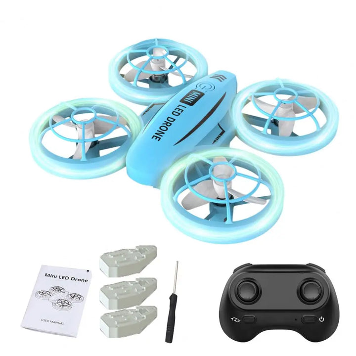 Kids Mini Drone Remote Control Colorful LED Quadcopter 360° Flip Shockproof Full Propeller Protect RC Drone Flying Toy Kids Gift