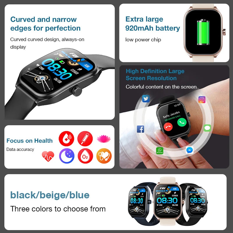 Aolon Smartwatch – Curved Screen Waterproof