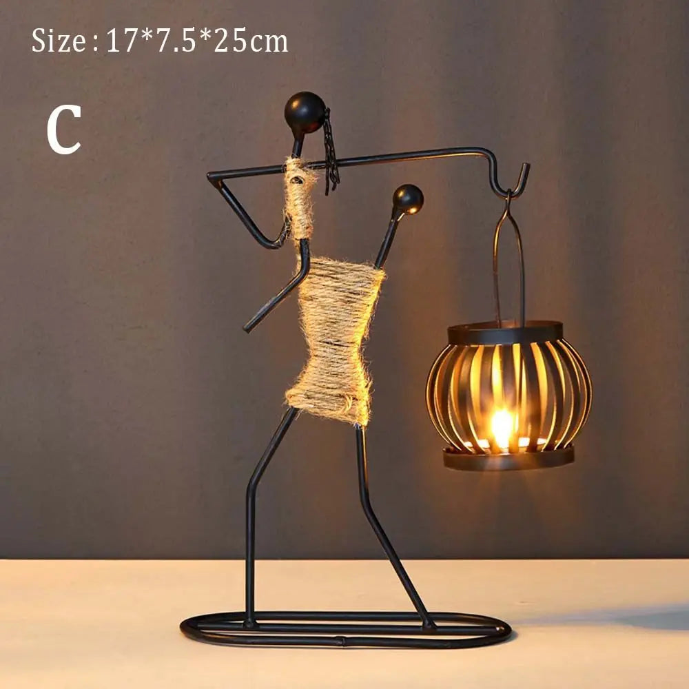 Abstract Iron Candle Holder