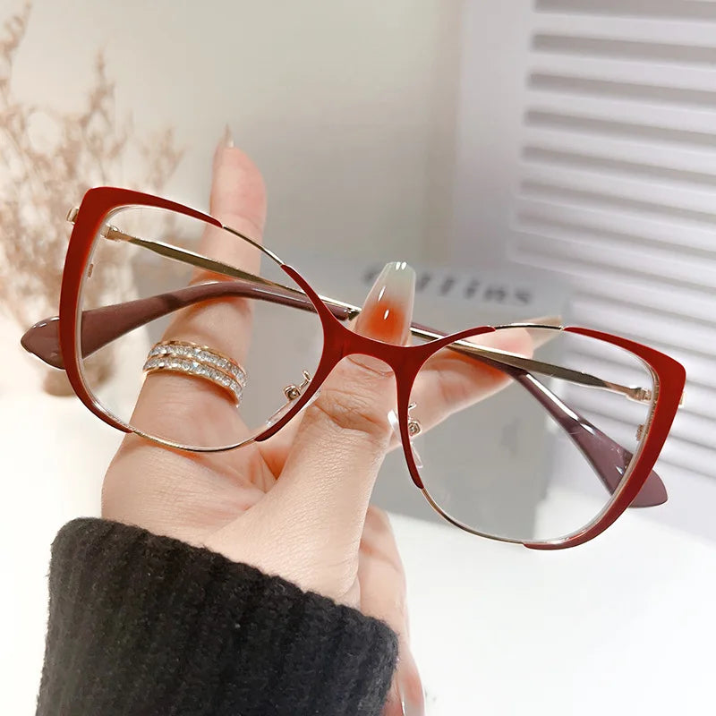 Fashion Cat Eye Anti-blue Light Glasses Women Photochromic Lenses Blue Light Blocking Eyewear