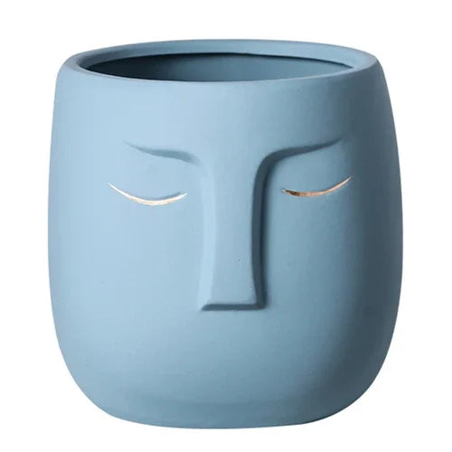 European Face Ceramic Planter