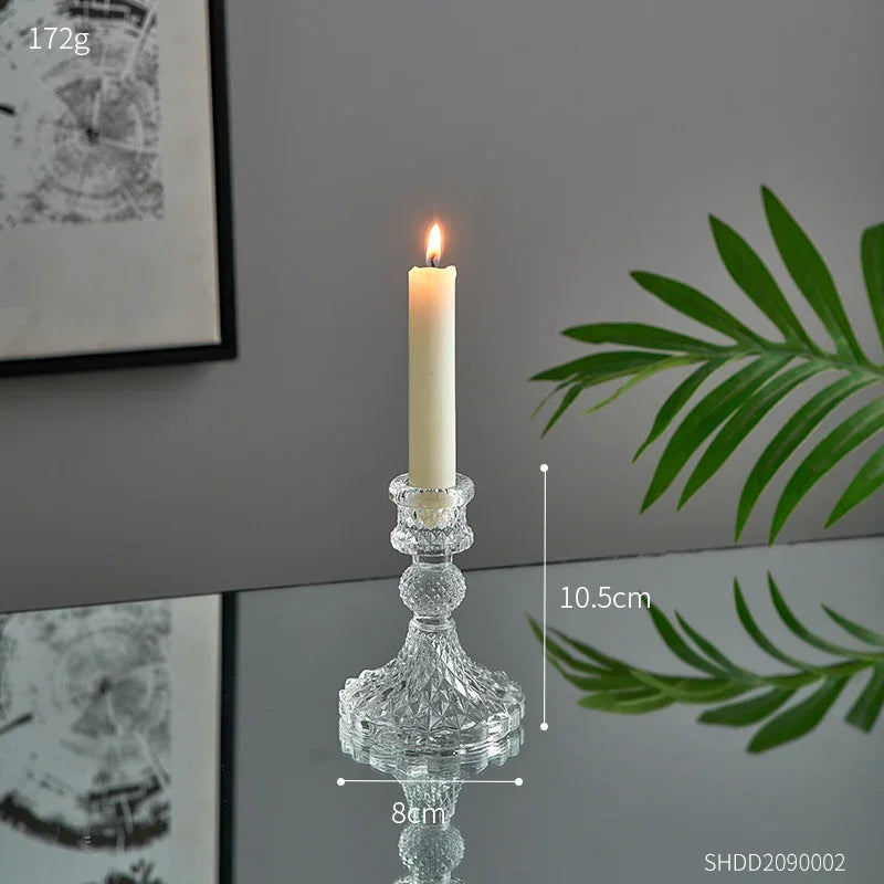 Glass Candlestick Wedding Centerpiece – Elegant Table Candle Holder