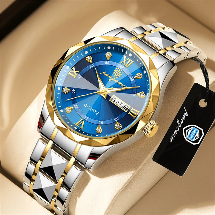 PAAZOMU Luxury Men Watches Business Top Brand Man Wristwatch Waterproof Luminous Date Week Quartz Men's Watch High Quality+Box