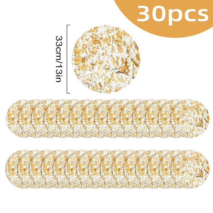 Gold Foil Round Placemats Set