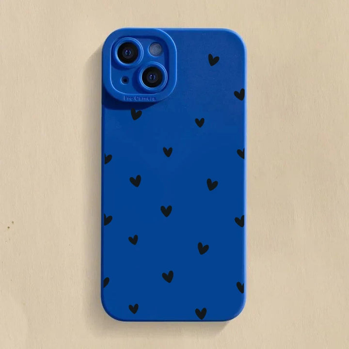 Black Love Heart Phone Case For iPhone 16 14 15 13 12 11 Pro Max X XR XS 7 8 15 16 Plus SE 2020 Shockproof Silicone Soft Cover