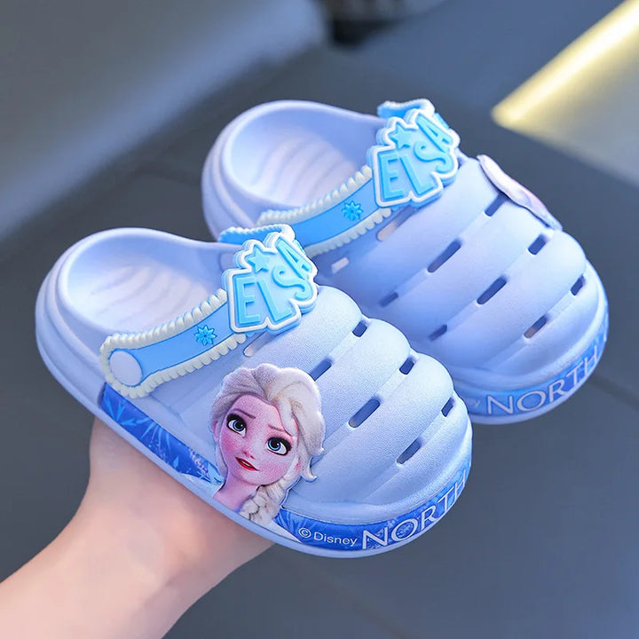 Disney Frozen Girls Princess Slippers Cartoon Elsa Children Garden Shoes Beach Sandals Soft Kids Outdoor Slippers