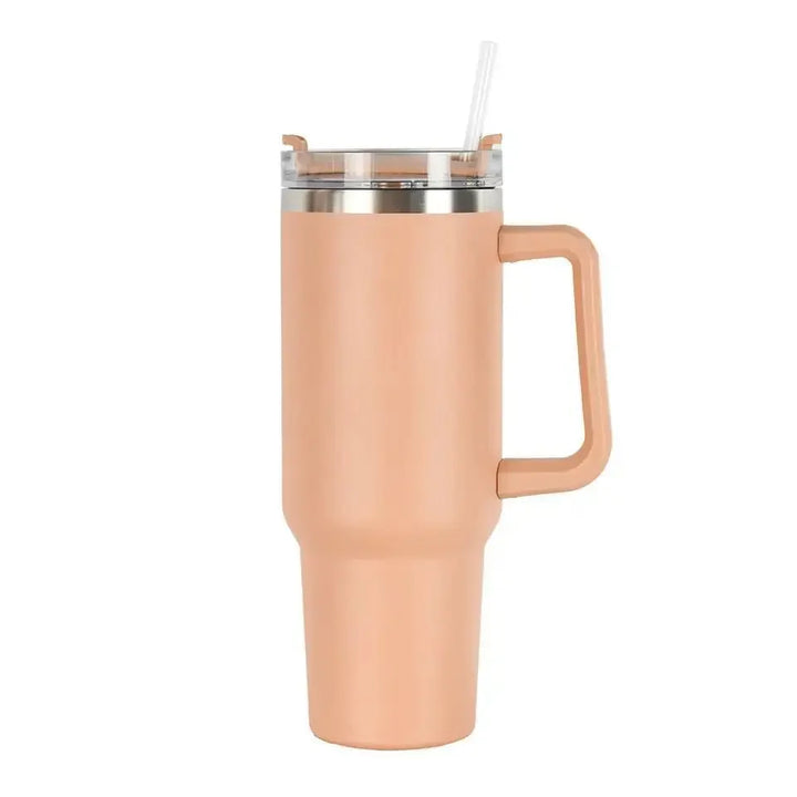 Water Bottle Insulated Tumbler with Handle Straw Double Wall Thermal Iced Travel Cup Car Thermos Mug Perfect Gift