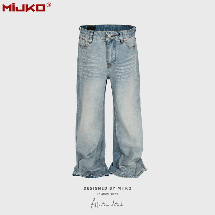 MIJKO Jeans Men's and Women's Vintage Design Blue Jeans 2025ss S M L XL XXL