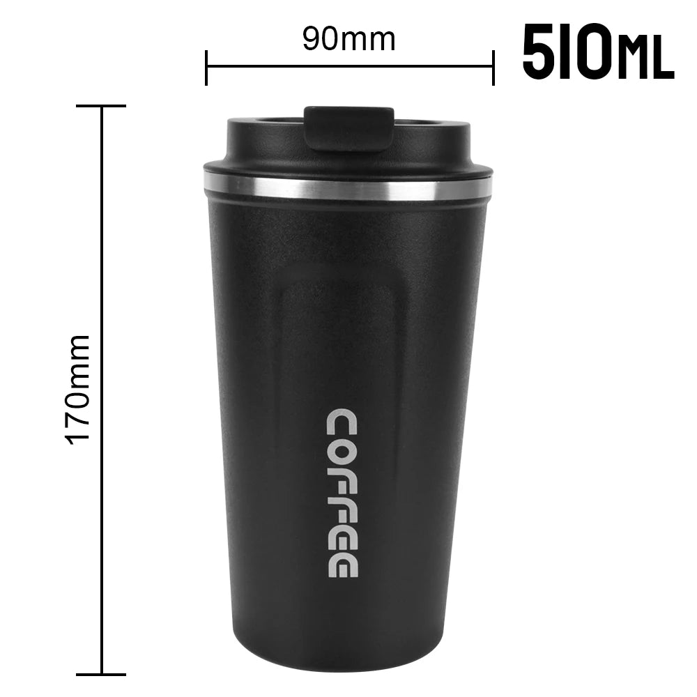 Thermo Cafe Coffee Mug Car Thermos Mug 380/510ML Leak_Proof Travel Thermo Cup for Tea Water Coffee Double Stainless Steel