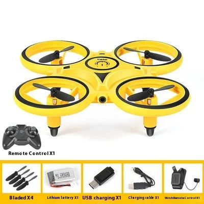 Rc Intelligent Gesture Induction Uav Flying Saucer Watch Quadcopter Fall Resistant Suspension Remote Control Small Aircraft Toy