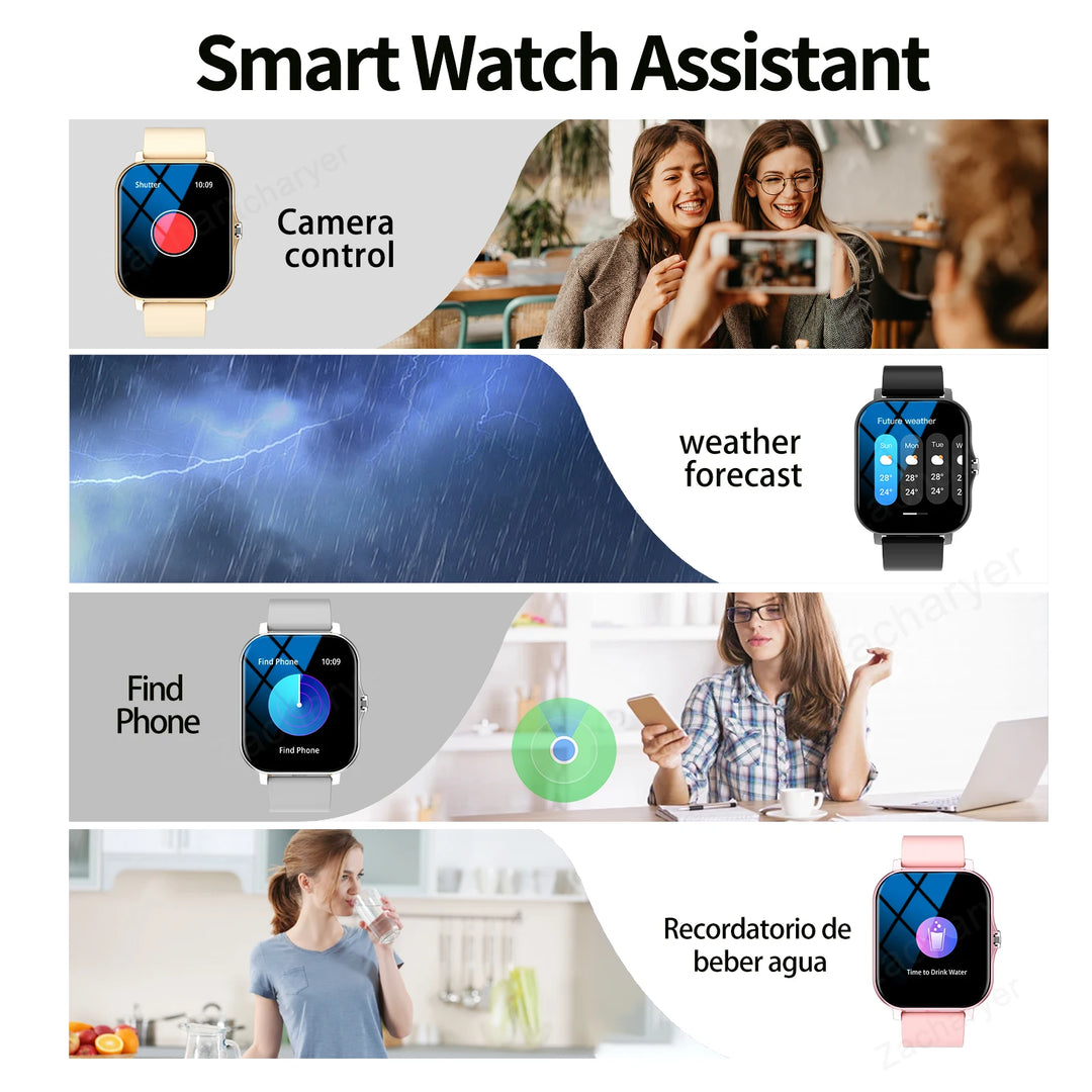 Smart watch, multi-sport mode, message reminder, suitable for men and women, multiple APP reminders, For IPhone/Andriod