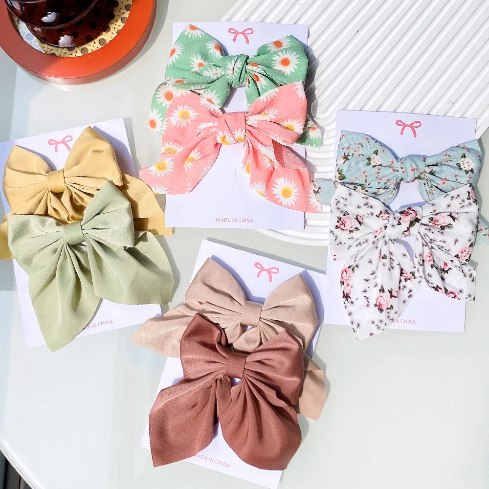 Sweet Print Bow Hair Clips – Summer Accessories