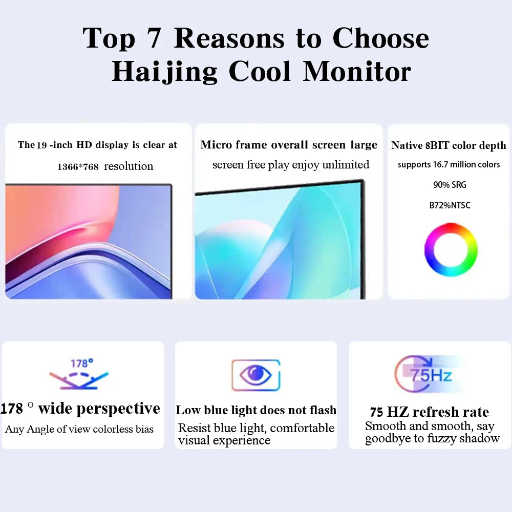 19-Inch LED Monitor – 75Hz IPS HD Display