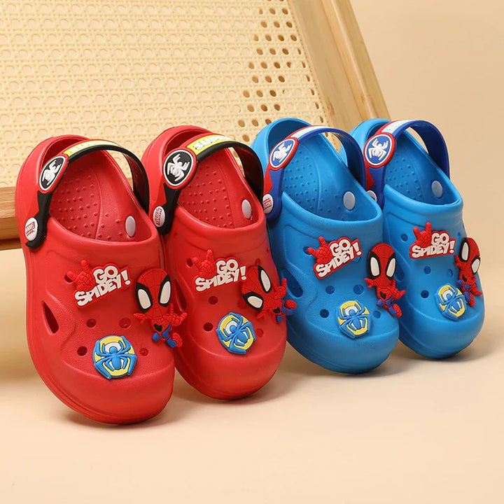 Disney Children's Hole Slipper Summer Boy Fashion Cartoon Spiderman Sandals Kids Beach Shoes Soft Bottom Toddler Home Slipper